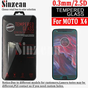 

Sinzean 50pcs For MOTO X4 Clear Tempered Glass screen protector with retail box 0.3mm 2.5D 9H
