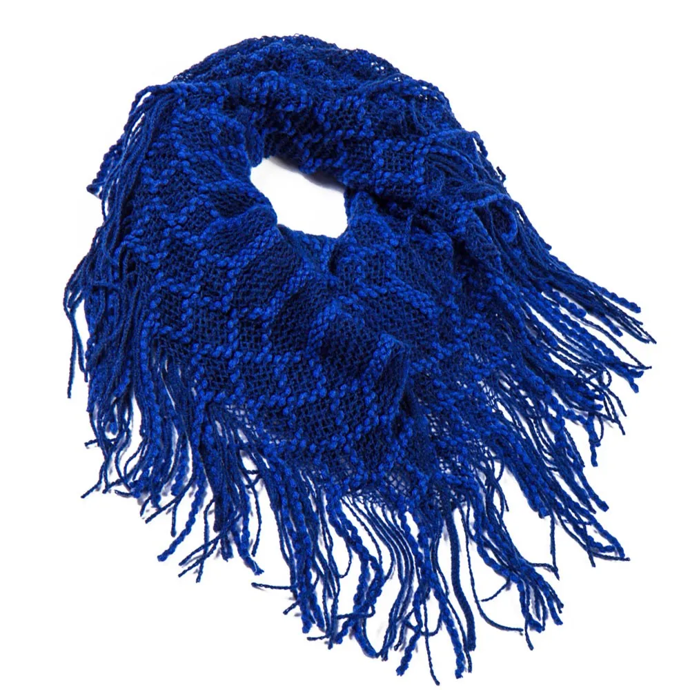 AOLOSHOW, женский шарф, зимний, теплый, вязаный, петля, бесконечность, Круглый, трубчатый шарф с кисточкой, пряжа, Удобный шарф для женщин, NL-2578