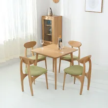 Обеденный стул из современной плотной древесины, простое столовое кресло, сочетание белого дуба, повседневное кафе, ресторан, японское кресло