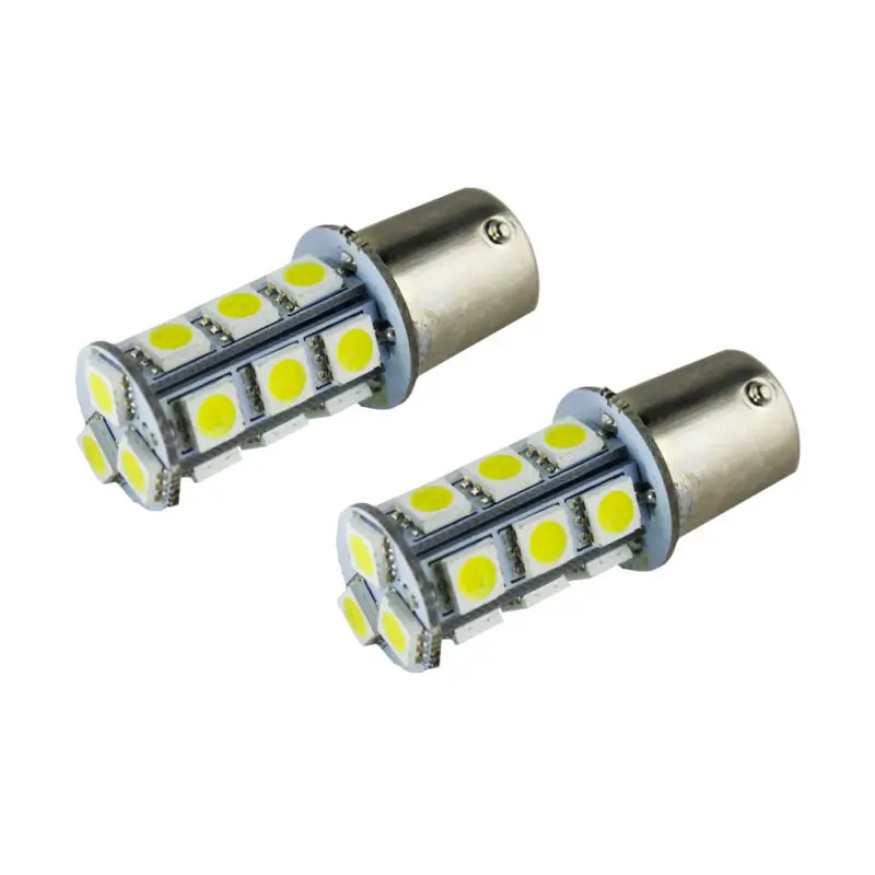 2pieces White 1156 P21W Ba15s 18 5050 SMD LED Brake Tail Turn Signal Rear Light Bulb Side Lights Lamps For Car 12V | Автомобили и