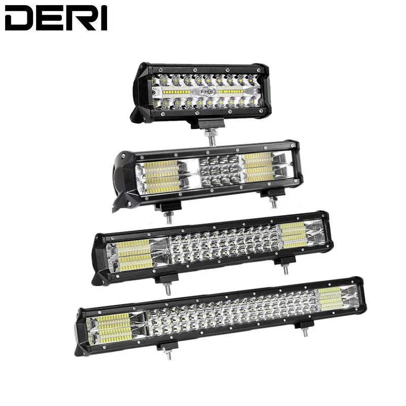

7" 10" 12" 17" 23" inch Triple Row LED Work Light Bar Spot Combo Beam SUV ATV UAZ 4WD Offroad Truck Camper 12V 24V Car Styling