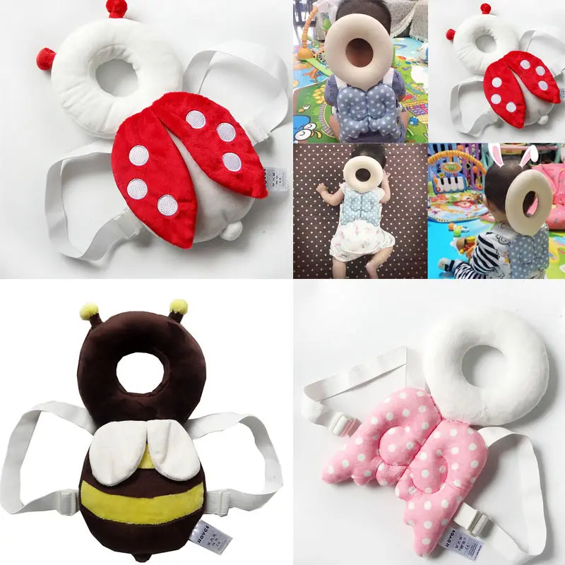 

Cute Baby Infant Toddler Stuffed Baby Back Protector Safety Harness Headgear Cartoon Wings head Protector Guard Pillow G0064