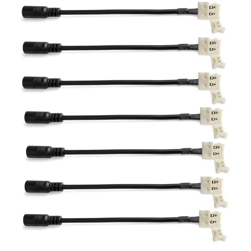 

2 Pin Connector with DC Plug Led Strip Connector for SMD 5050/5630/5730 Single Color Free Soldering Connector 10MM