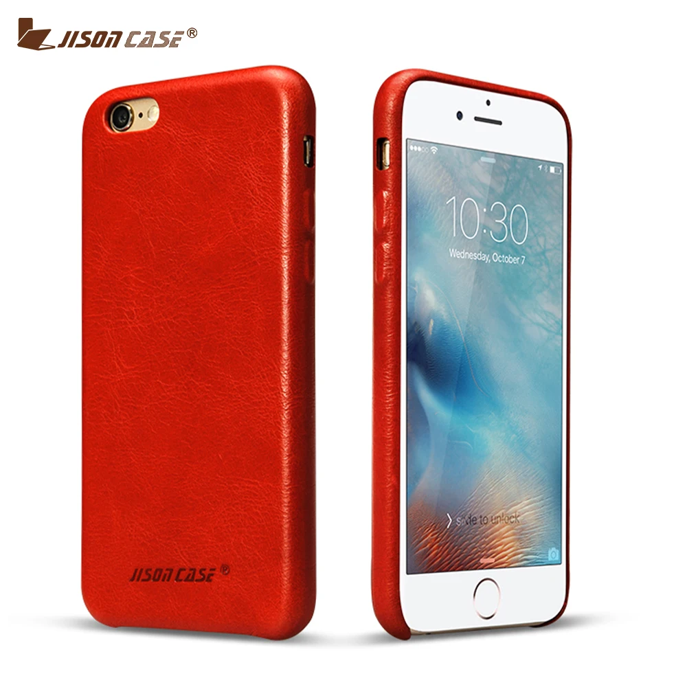 Jisoncase Чехол из натуральной кожи для iPhone 6s 6 plus 5 дюймов мягкая подкладка Роскошная