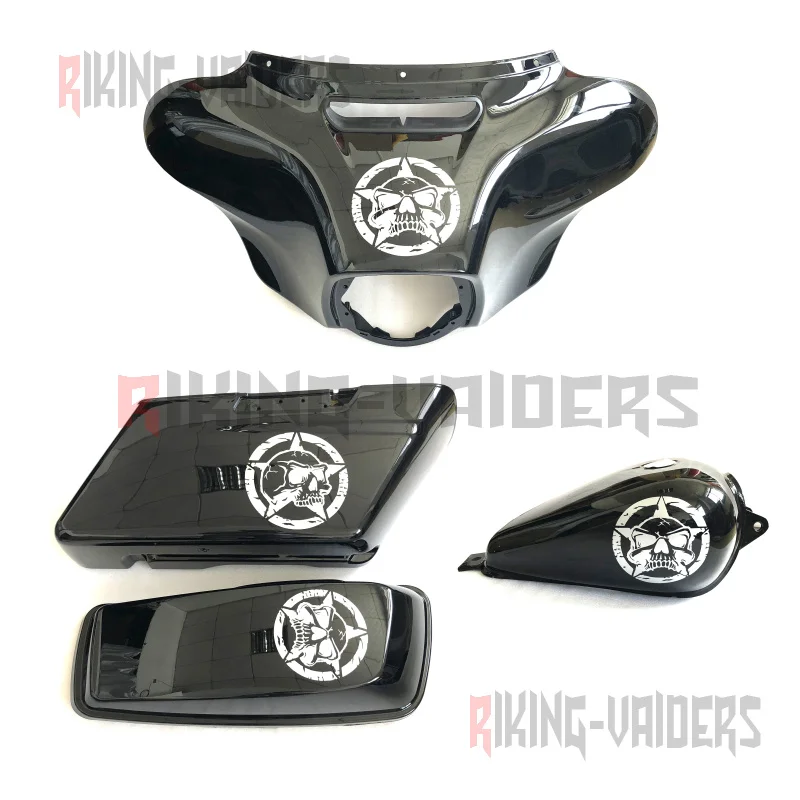 

Star Skulls Decals Fairing Sthckers Fuel Tank Sticker Saddlbag Decal For Harley Touring Ultra Electra Glide Street Glide Road Ki