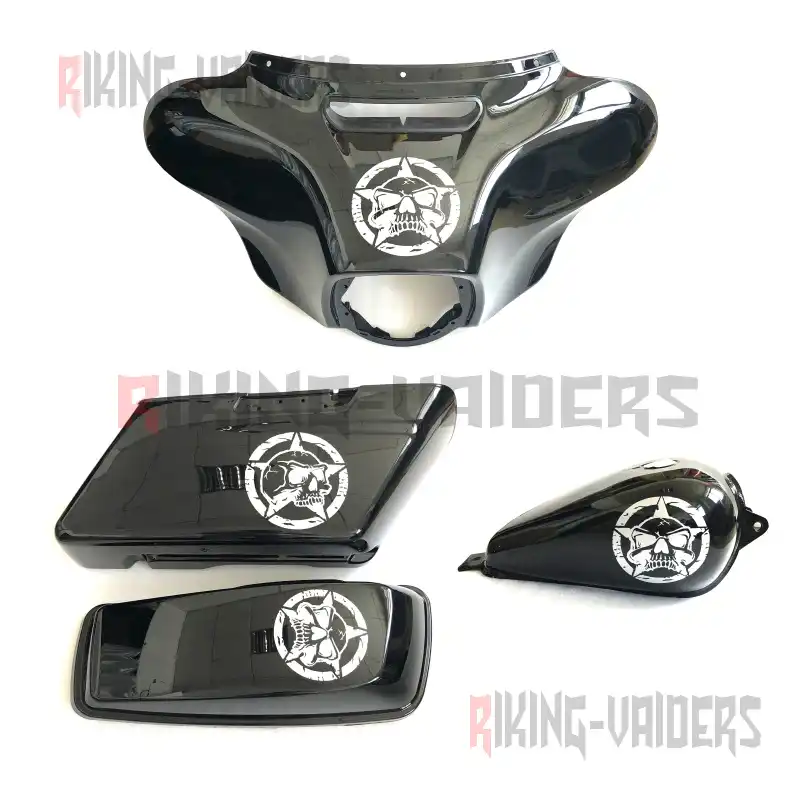 motorcycle Saddlebag Cover sticker Suitcase decals For Harley Road King