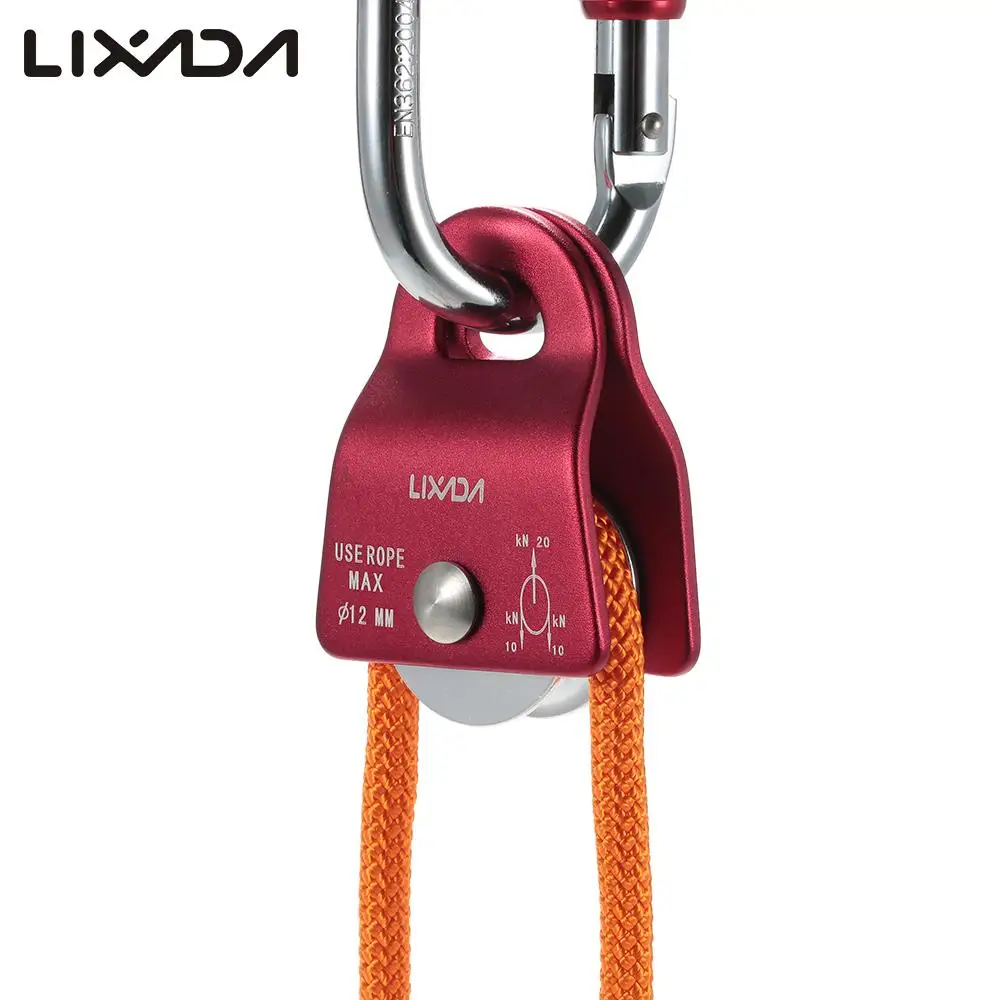 

Lixada NEW 20kN Bearing Mobile Micro Pulley Max Rope 1/2in for Rigging Arborist Climbing Mountaineering Tree Carving Accessory