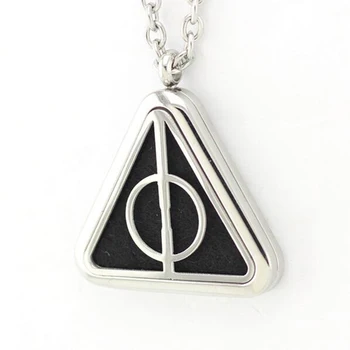 

10pcs/lot Stainless Steel Triangle Aroma Essential Oil Diffuser Perfume Locket Pendant Necklace