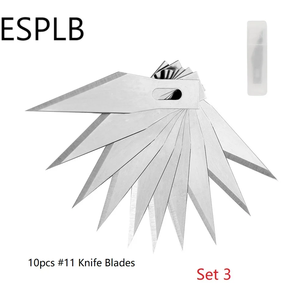Engraving Non-Slip Metal Scalpel Knife Kit + 50/20/10/5pcs #11 Blades Cutter Craft Knives for Mobile Phone PCB Repair Hand Tools 4