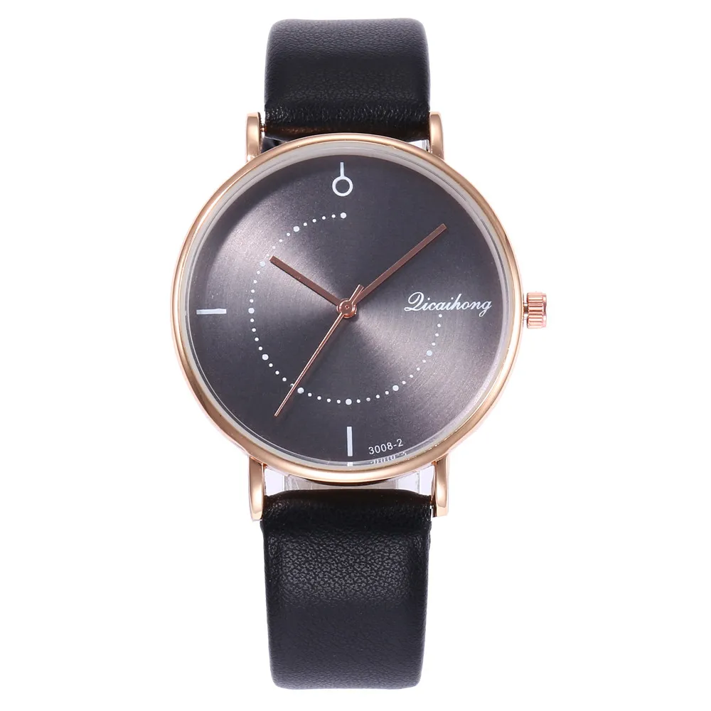 2PCS Couples Fashion Leather  and Analog Quartz Round Wrist Watches