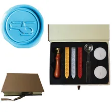 Mdlg Винтаж вертолет Индивидуальный Логотип свадебные приглашения Воск уплотнительное штамп Щупы для мангала ложка подарочная коробка комплект