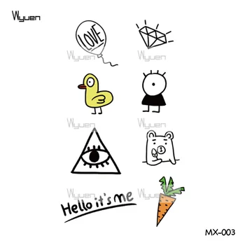 

Wyuen New Design Lovely Thing Waterproof Temporary Tattoo Stickers for Adults Kids Body Art Funny Items Fake Tatoo for Man Woman
