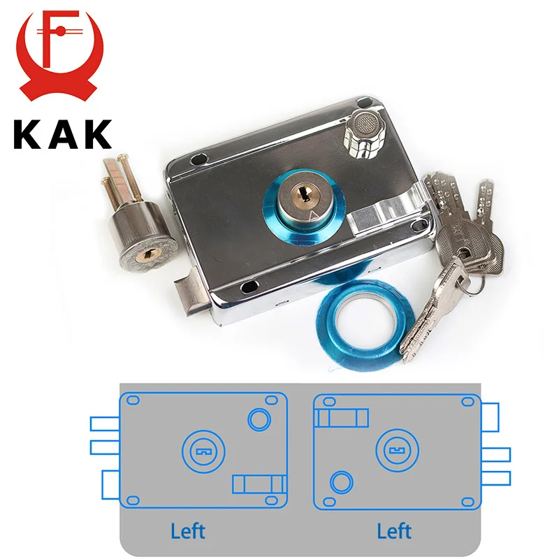 KAK-9331 наружные железные Дверные Замки Безопасность Противоугонный замок несколько страховых замков деревянные ворота замок для мебельной фурнитуры - Цвет: No Cover (Iron Left)