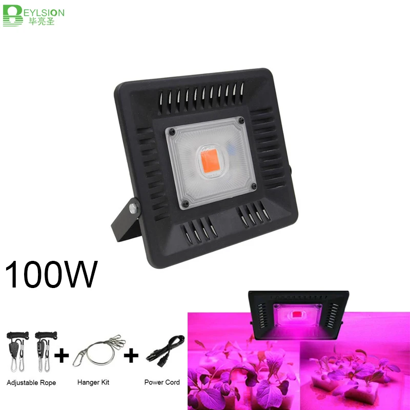 

Beylsion Led Grow Flood Light Full Spectrum 100W AC110V 220V 230V IP65 Waterproof 380-780nm For Seeding Plant Growth Lamp Garden