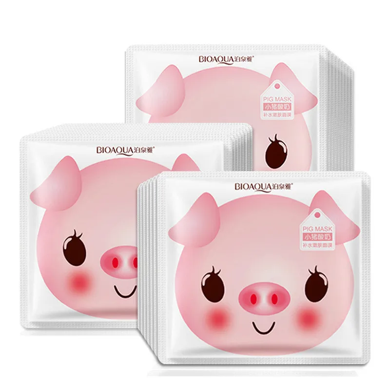 

BIOAQUA Yogurt Piggy Face Mask Skin Care Anti Aging Moisturizing Oil Control Whitening Korean Mask Pig Milk Facial Mask