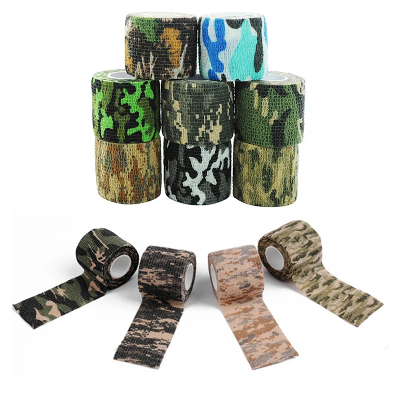 

1PCS Self-adhesive camouflage tape Retractable nonwovens tape Outdoor camouflage camouflage tape