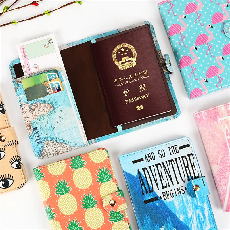 

Passport Cover Flamenco Map Creative Travel Accessories PU Leather ID Card Bank Bag Men Women Passport Business Holder