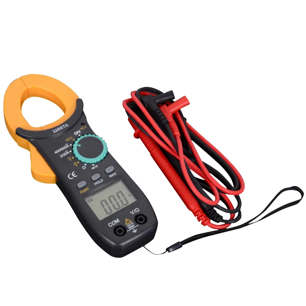 

Handheld Digital Clamp TY3266TA LCD Display Digital Multimeter Digital Clamp Meter with 9V battery