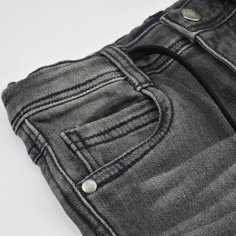 6Kids Boys Pants Denim Jeans Teenagers Trousers Winter Warm Jogger Harem Pants Adjustable Waist