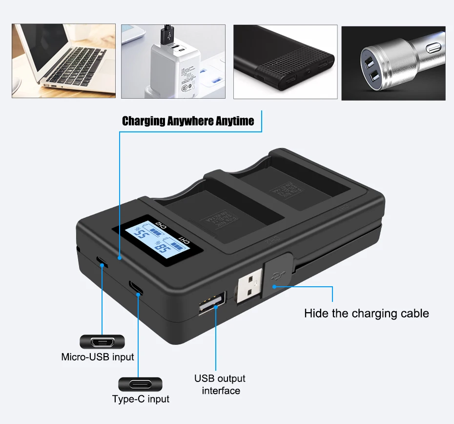 2 шт. EN-EL14 EN-EL14a ENEL14 RU EL14 EL14a Батарея+ ЖК-дисплей Dual USB Зарядное устройство для Nikon D3100 D3200 D3300 D5100 D5200 D5300