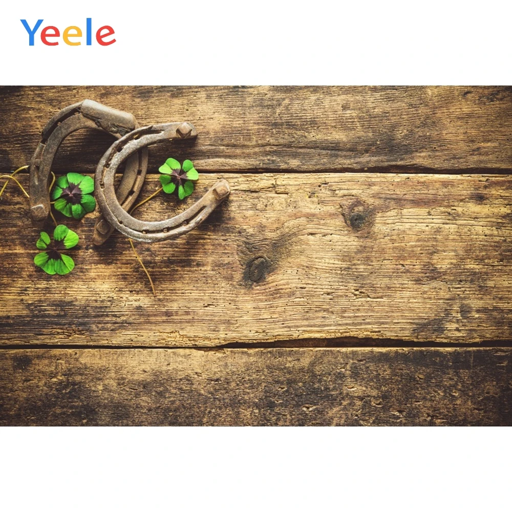 

Yeele Clovers Old Wooden Boards St. Patrick's Day Photography Backgrounds Customized Photography Backdrops For Photo Studio