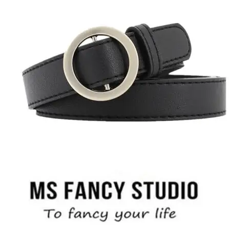 

Women Vintage Chic Belt Faux Leather Circle Buckles Belt Women Accessories
