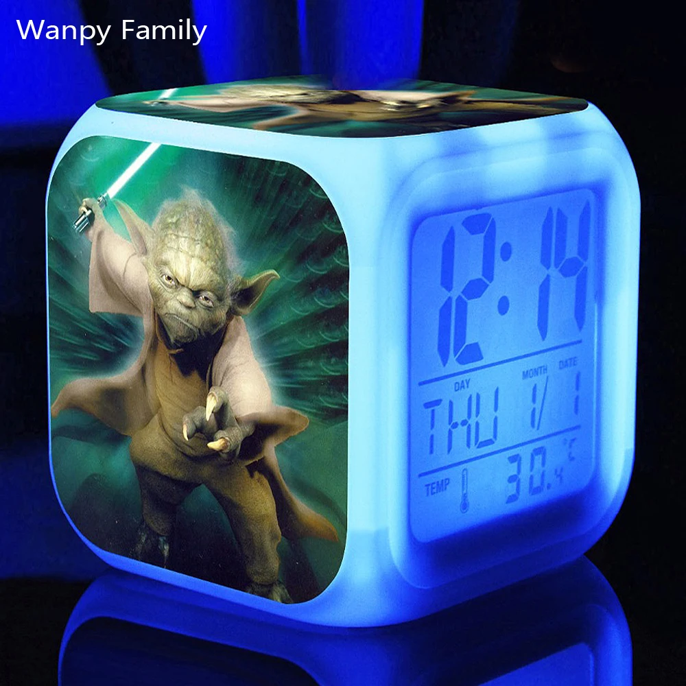 [Wanpy Family] Star Wars Alarm Clock For Children's room bedroom bedside desktop color changing digital alarm clock