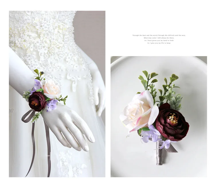 wedding boutonniere wrist corsage marriage  (2)