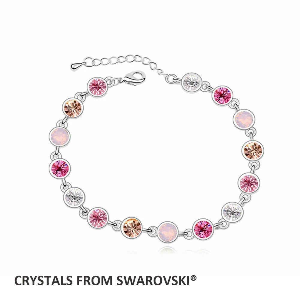 Горячая Распродажа, 3 цвета, разноцветный браслет с кристаллами SWAROVSKI, рождественский подарок - Окраска металла: Rose