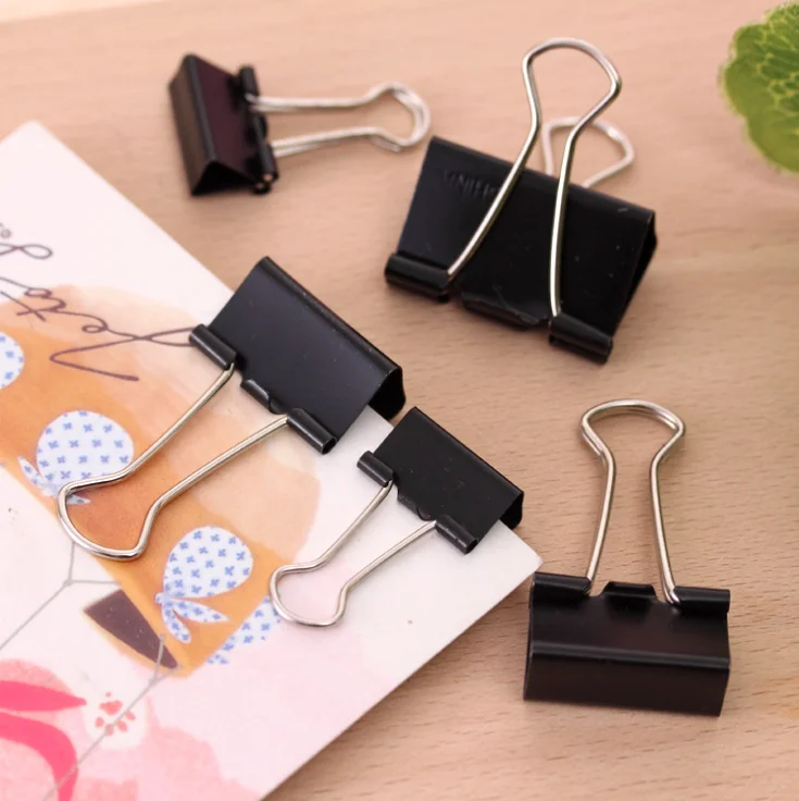 

10 pcs/lot Black Metal Binder Clips 19 / 25 / 32 mm Notes Letter Paper Clip Office Supplies Binding Securing clip Product