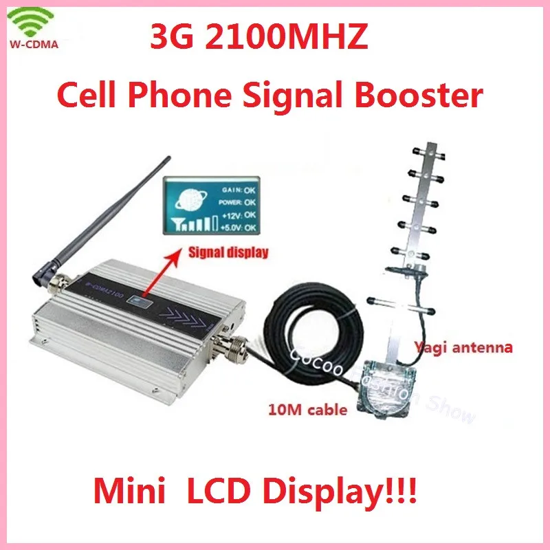 ZQTMAX 3g усилитель сигнала UMTS сотовый усилитель 2100 МГц мобильный ретранслятор сигнала с антенной Yagi