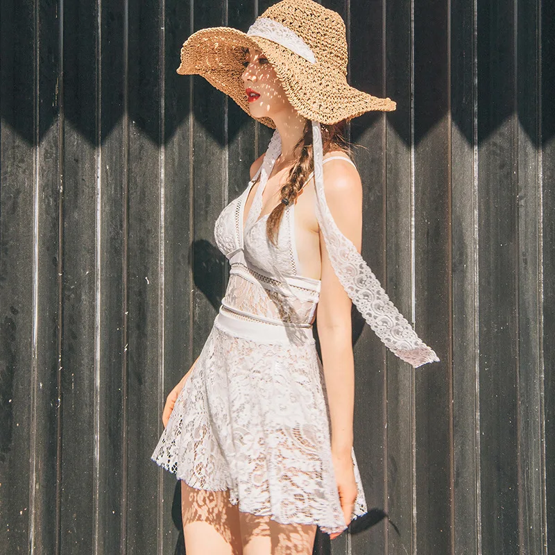 

Swimsuit One Piece Bikinis Female 2019 Women's Beach Outings Woman Swimsuits Sexy Split Skirt New Solid Polyester Sierra Surfer