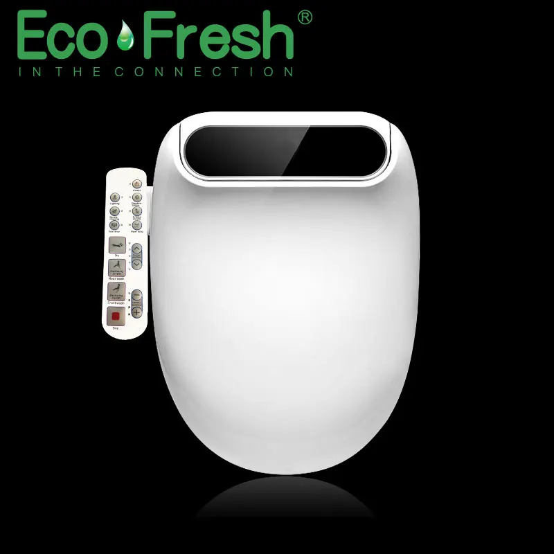 Ecofresh Smart toilet seat Elongate Electric Bidet cover heat led light wash dry massage man woman child oldman