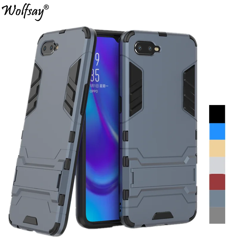 Чехол Wolfsay чехол для телефона Oppo K1 из ТПУ и поликарбоната противоударный полный