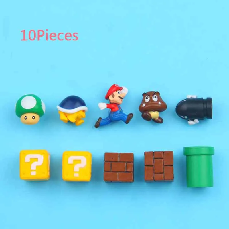 Два варианта 10 шт. 3D Super Mario Bros магнит на холодильник стикер сообщений человек Девочка Мальчик Дети игрушка подарок на день рождения - Цвет: A