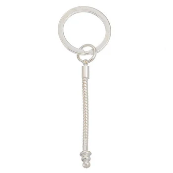 

25 SP Key Chains&Key Rings Fit European Beads 8cm