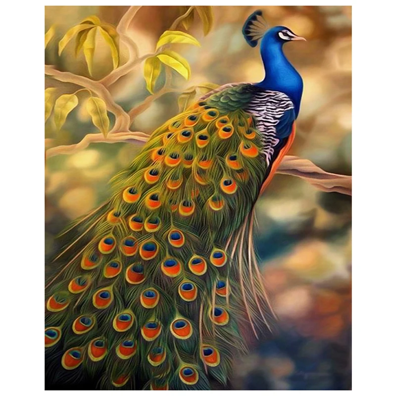 

100% Full 5D Diy Daimond Painting Cross-stitch Christmas 3D Diamond Painting peacock Rhinestones Paintings Embroidery YW