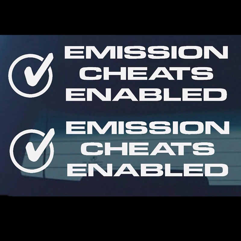 2x Diesel Emission Cheats Enabledfunny Decals Stickers Motorcycle SUVs Bumper Window Car Stylings Vinyl Decals