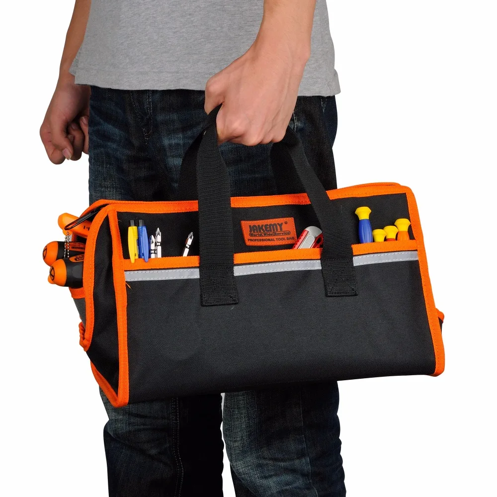 JAKEMY Professional Hand Tool Bag Screwdriver Bits Socket Electrical Multifunctional Keeper Nylon Water-Proof Tool Bag