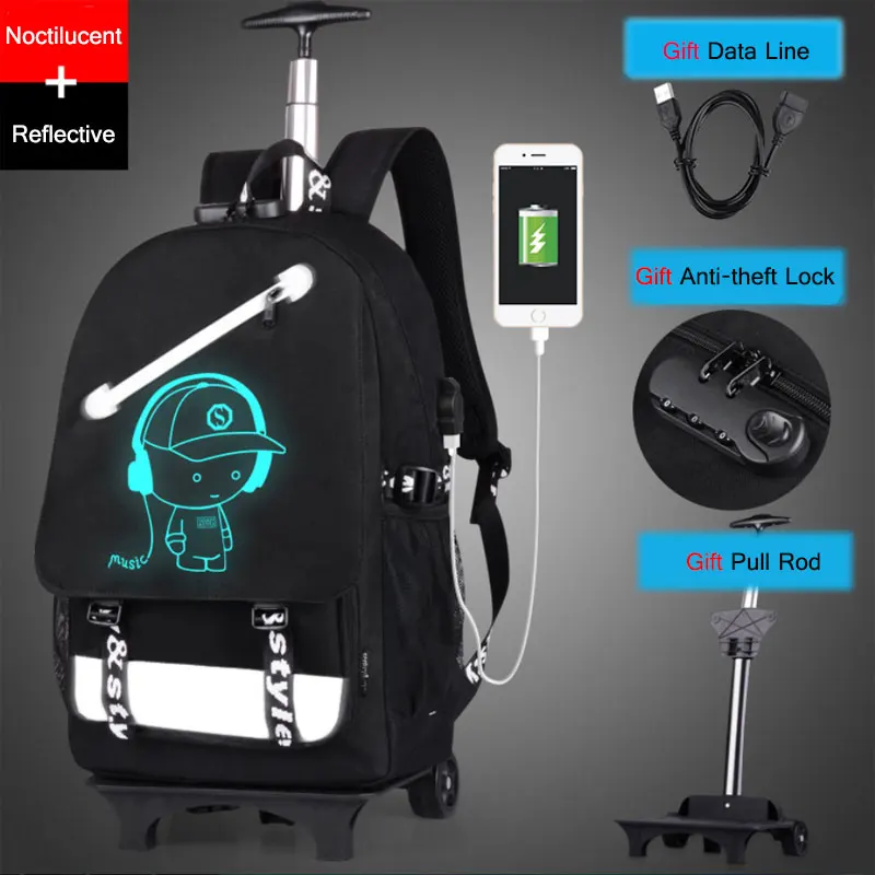 

Student School Backpack Anime Luminous USB Charge Laptop Computer Backpack For Teenager Anti-theft Boys School Bag 5073/q