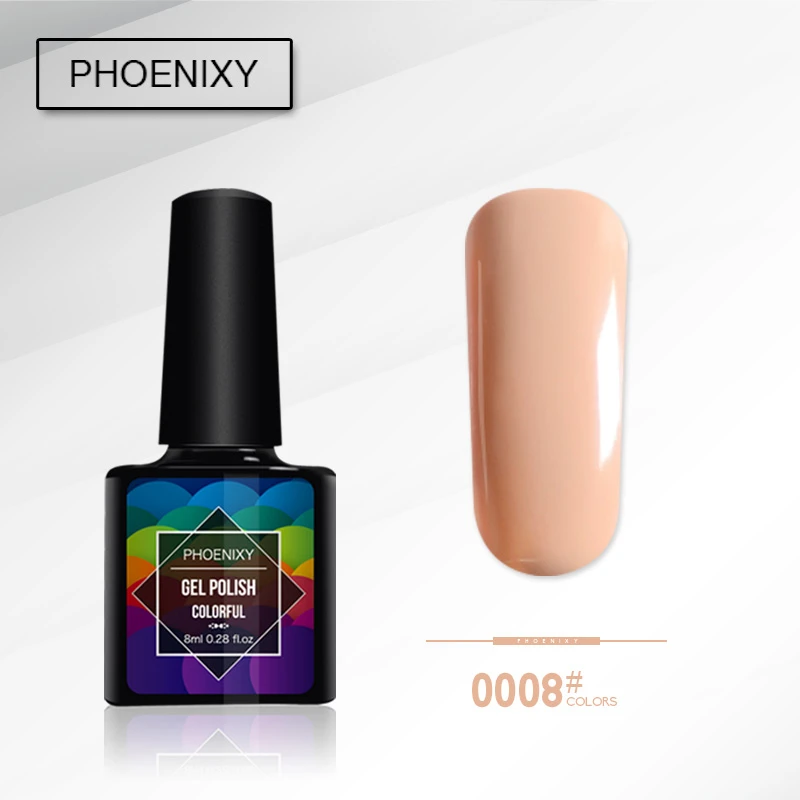 Phoenixy 8 пилка для ногтей 44 разноцветный гель для ногтей лак личная гигиена Лаки Однотонная одежда лак для ногтей, маникюр гель маникюрный лак - Цвет: 0008