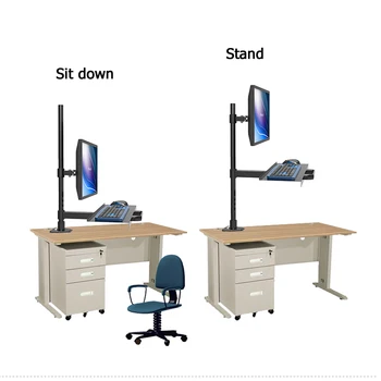 

New Tablet pc stand LCD screen wall mount with keyboard tray laptop Computer Bracket Monitor display work station