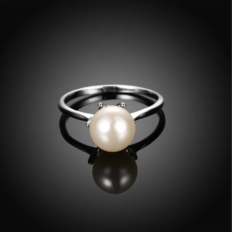 Romad кольца с искусственным жемчугом и кристаллами белого цвета свадебные бусы ювелирные изделия обручальные кольца модное обручальное кольцо для женщин Z3