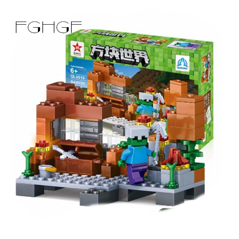 

FGHGF Blocks MY WORLD Compatible Legoed Minecrafted Figures City Building Blocks Bricks Set Educational Enlighten Toys