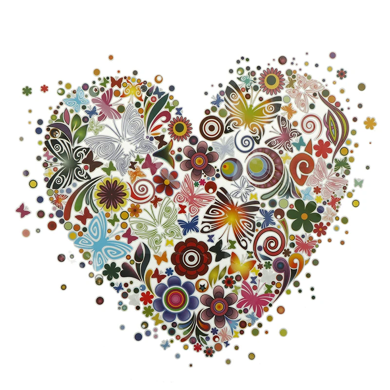 

1Pcs Iron on Patch Heart Shape Butterfly Flower Embroidery Applique Patches Applique for DIY Fashion Clothes Jacket for Clothing