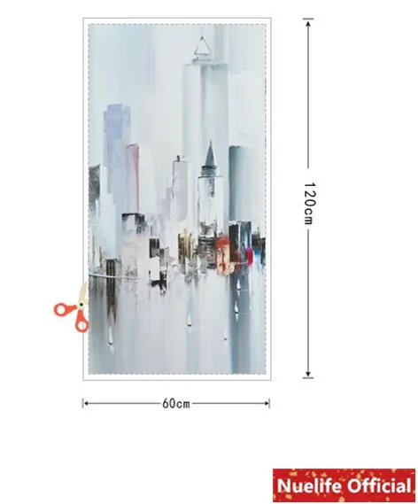 Нестандартная полноразмерная полноцветная пленка с изображением города, с электростатическим матовым стеклом для гостиной, спальни, ванной, Солнцезащитная пленка из ПВХ для окон - Цвет: Многоцветный
