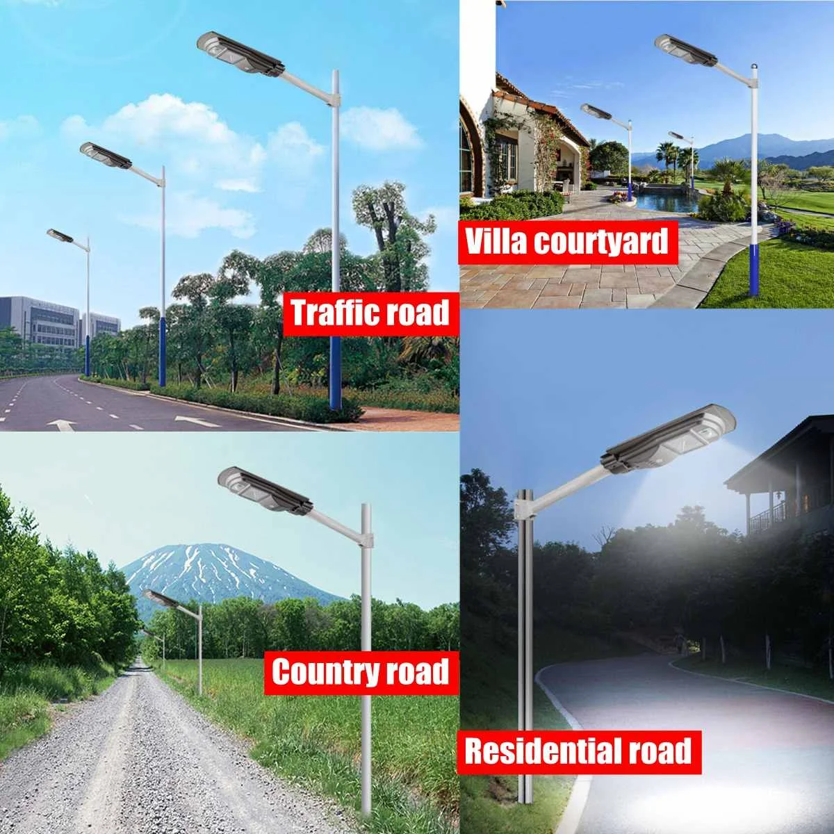 Smuxi 25000LM 120W/240W/360W Solar Street Light 117/234/351 LED Outdoor Lighting Security Lamp Motion Sensor Remote control IP65