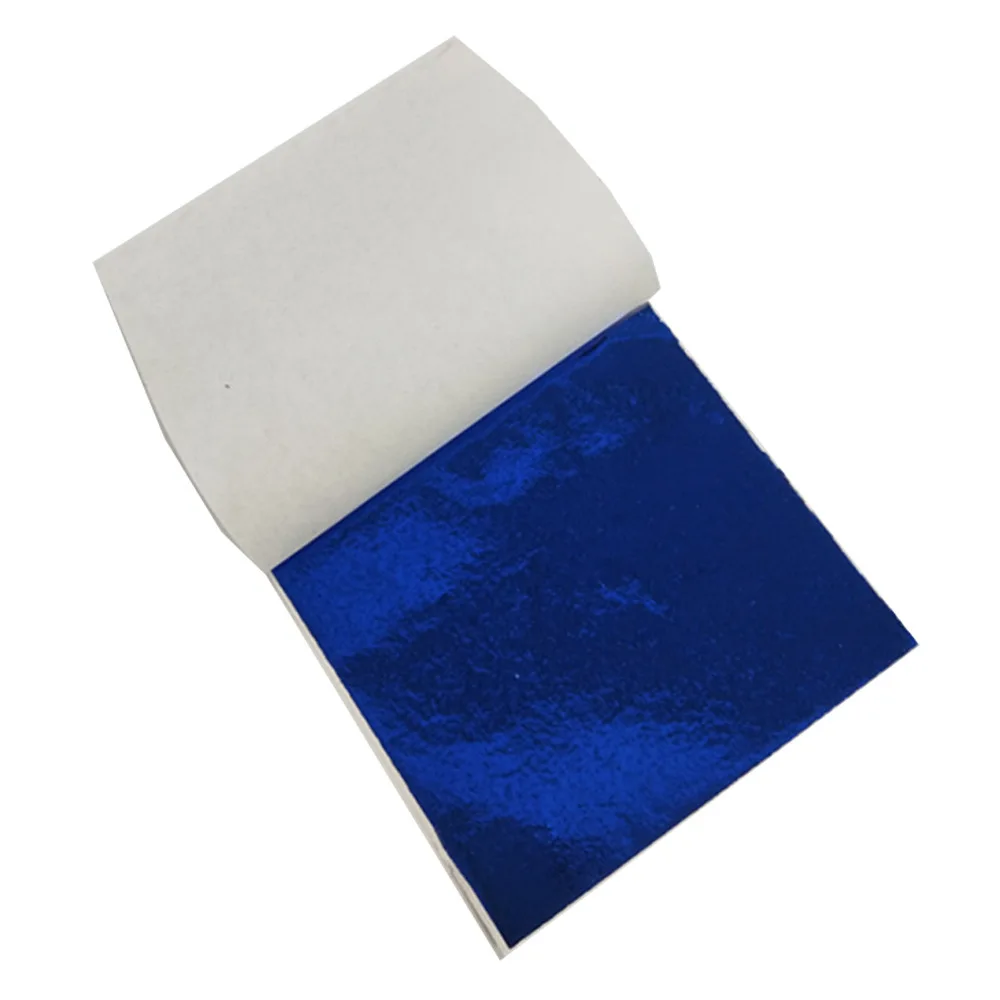100 шт 9x9 см DIY крафт-бумага для творчества имитация золотого, серебряного, медного листа листы фольги бумага позолота ремесло украшения - Цвет: Blue