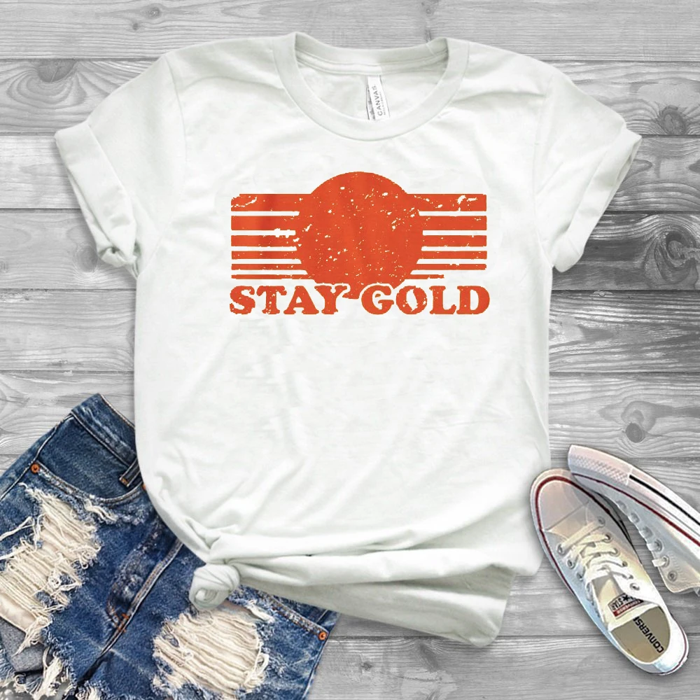 

2019 Summer New Stay Gold T Shirt Pony Boy Outsider Shirt 80s Movie Graphic Tee Trending Tumblr Tshirt