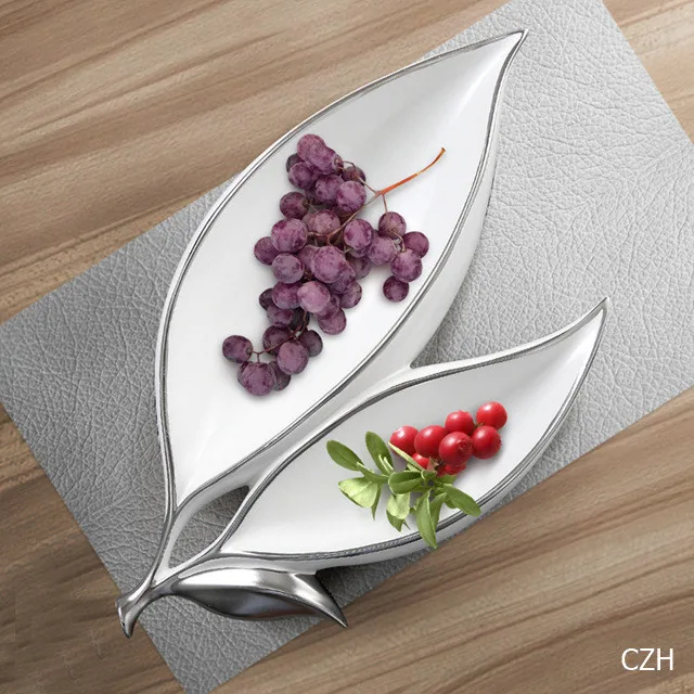 Модный керамический лист Тарелка декоративная фарфоровая Ассорти лоток посуда орнамент Сувенирный корабль для конфет, фруктов и овощей